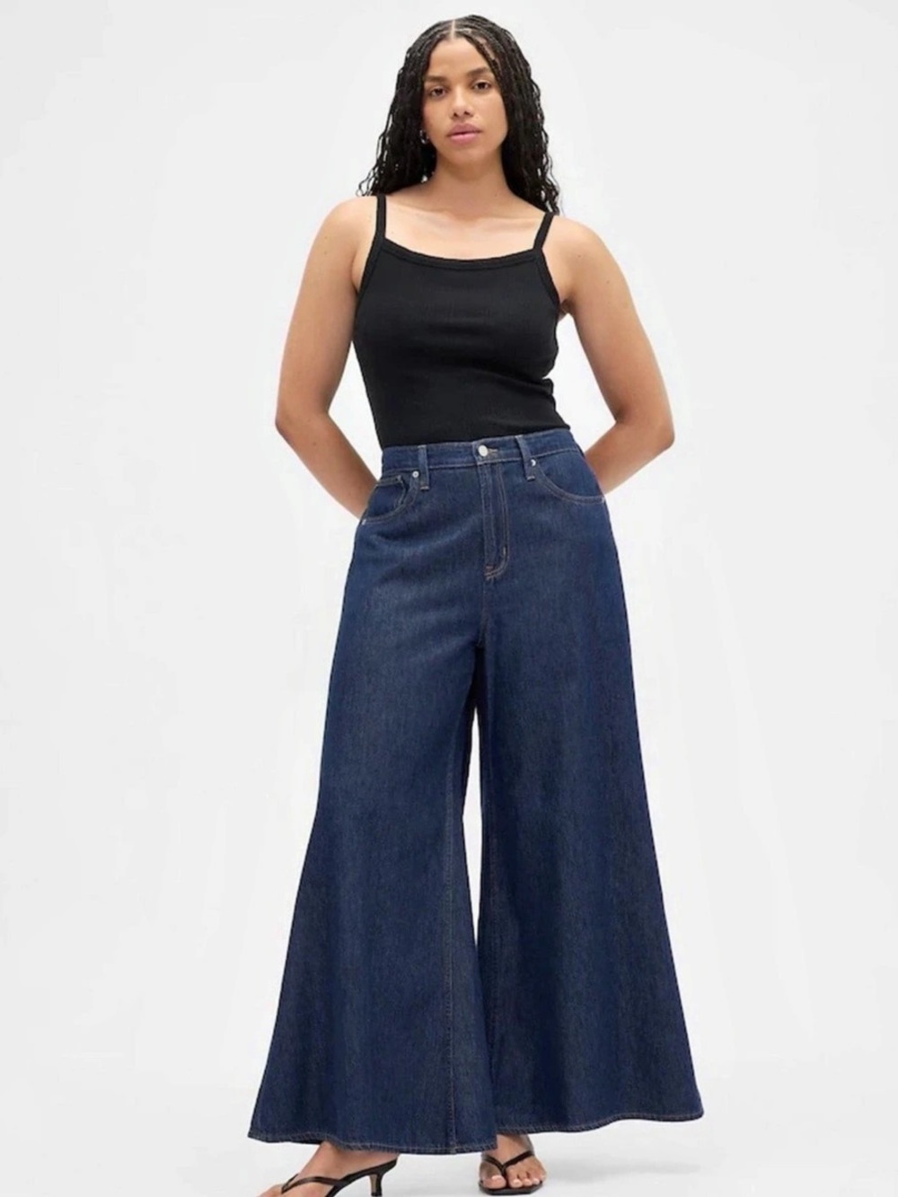 GAP NWOT Superlight Palazzi Wide Leg Jeans in Dark Wash